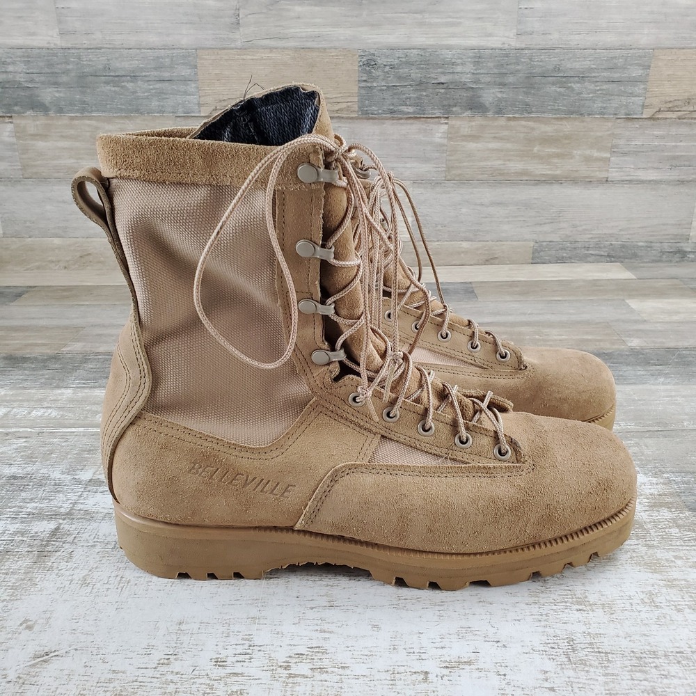 Belleville Mens Military Tactical Boots Sz 12 R Brown Waterproof Lace Up Ankle